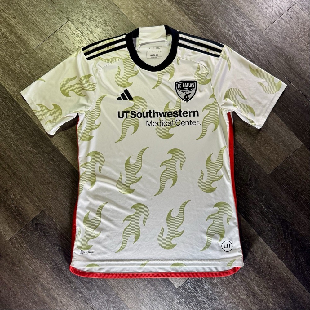 Men'sโ FC Dallas Adidas White 2024 Burn Baby Burn Authentic Jersey L